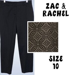 ZAC & RACHEL black, Jacquard, skinny, flat front pants w/POCKETS in size 10. EUC